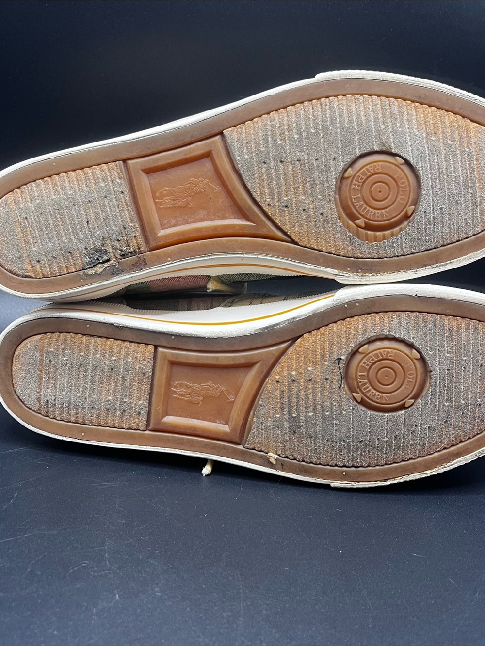 Polo Ralph Lauren Men 10.5D Vaughn Madras Plaid Low Top Lace Up Canvas Sneaker - Picture 12 of 16